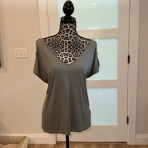 Lucky brand v-neck t-shirt, sage green, size L